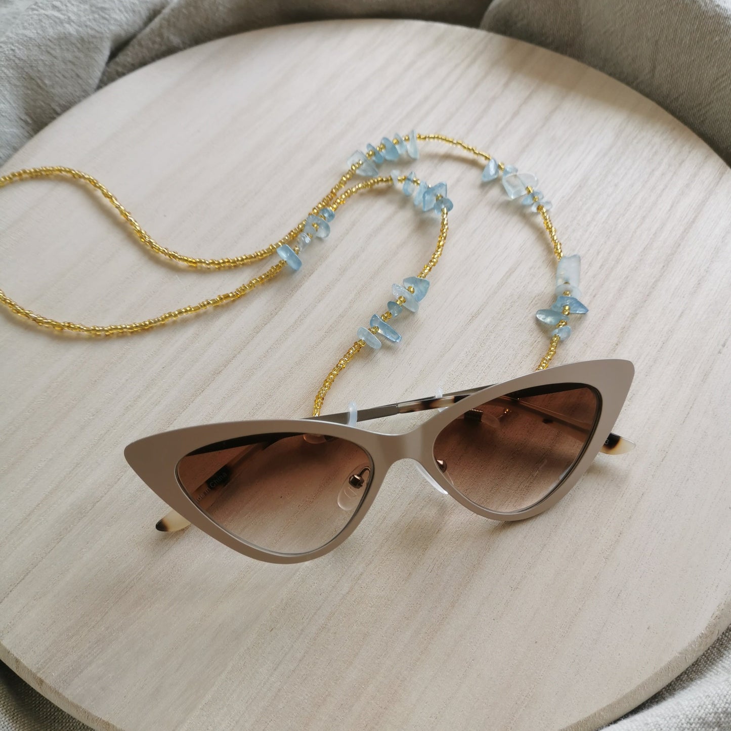 Gold Gemstone Glasses Chain