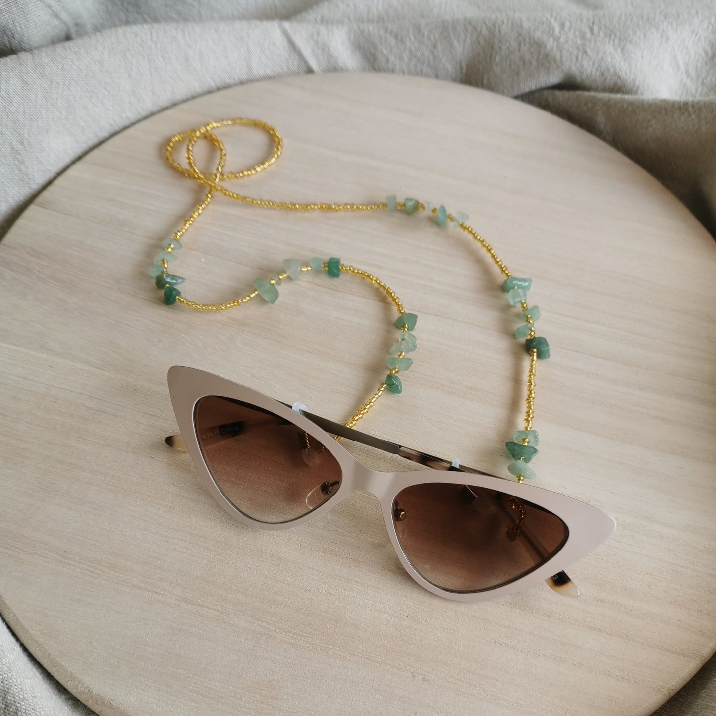 Gold Gemstone Glasses Chain