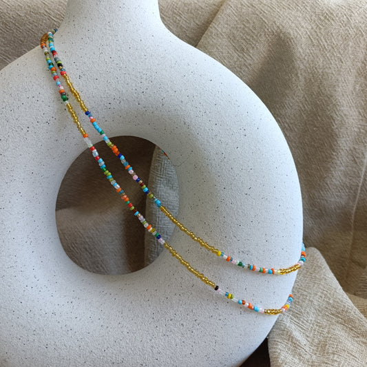 Multi bead wrap necklace.