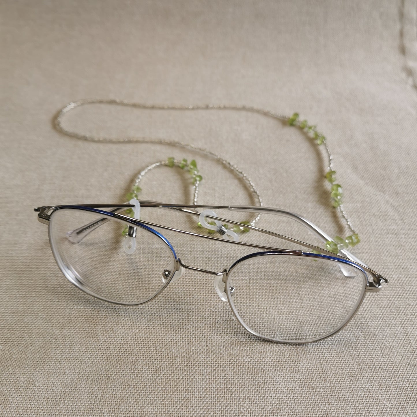 Silver Gemstone Glasses Chain