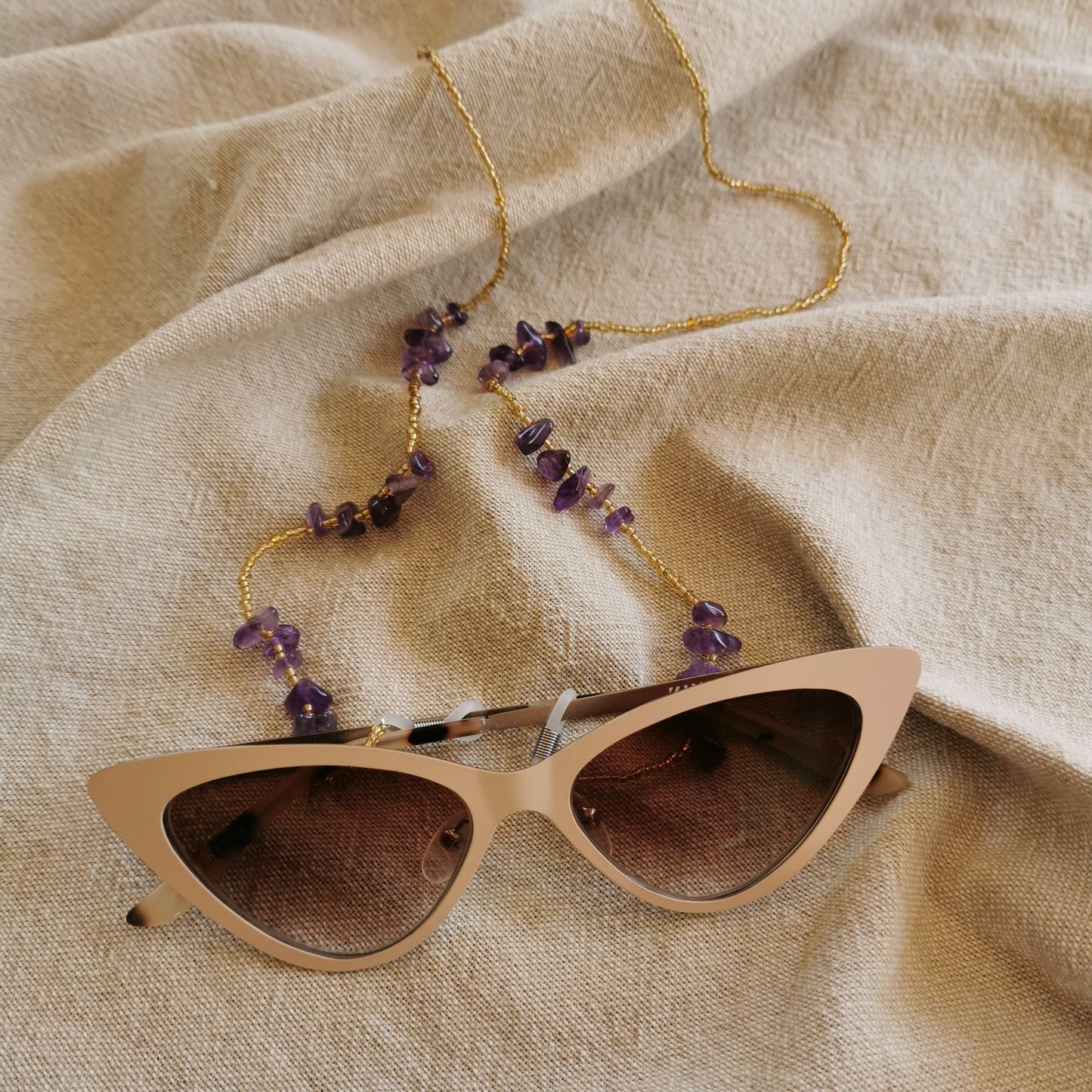 Gold Gemstone Glasses Chain