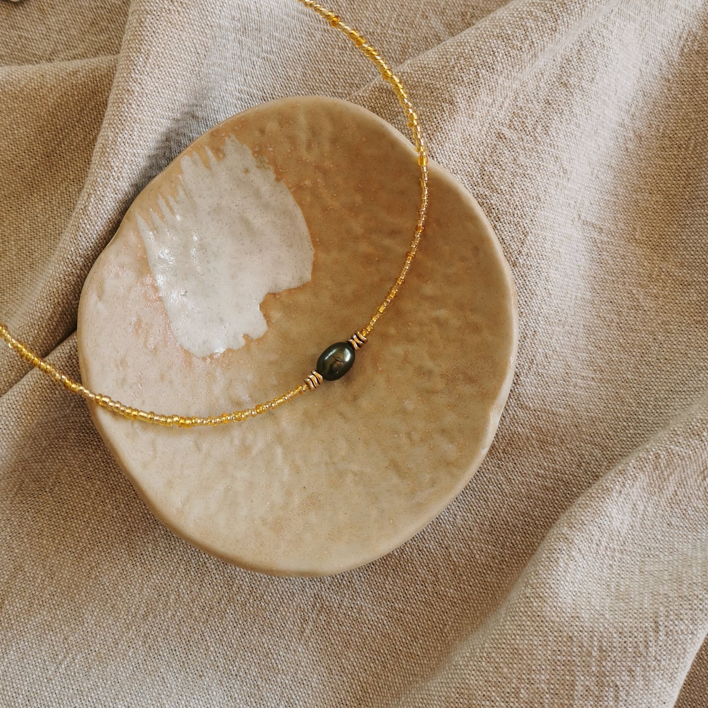 Gold Pearl Choker