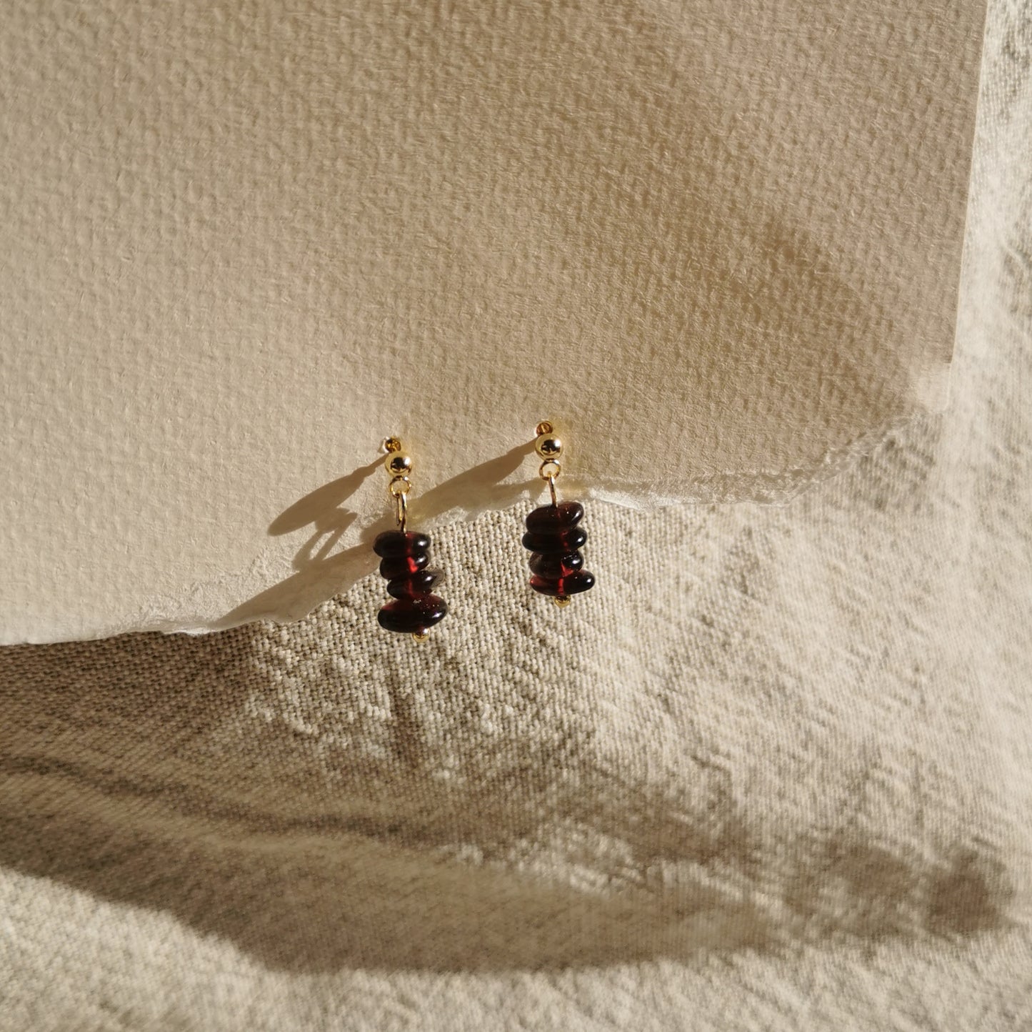 Gold Gemstone Drop Earrings