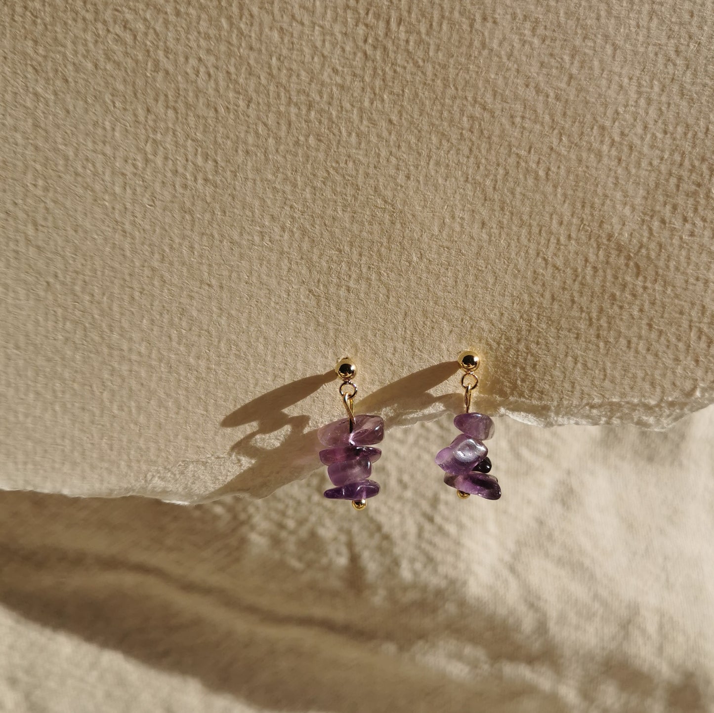 Gold Gemstone Drop Earrings