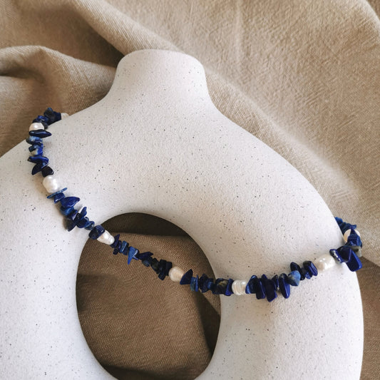 Lapis and Pearl Necklace